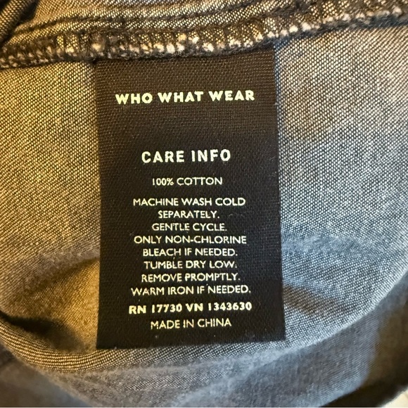 Who What Wear | Gray Riffle Sleeve Button Down Shirt | Sz S - Picture 9 of 9